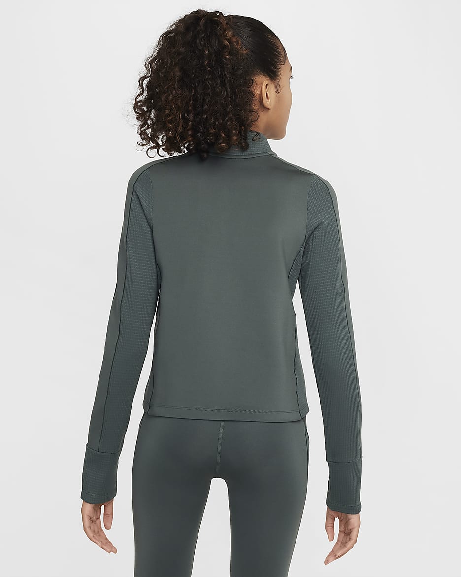 Nike Pro Girls Therma FIT 1 2 Zip Top